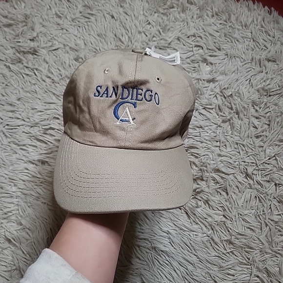 DMR Classic Headwear San Diego CA Baseball Hat Cap Tan Khaki Navy Blue White - Picture 1 of 9